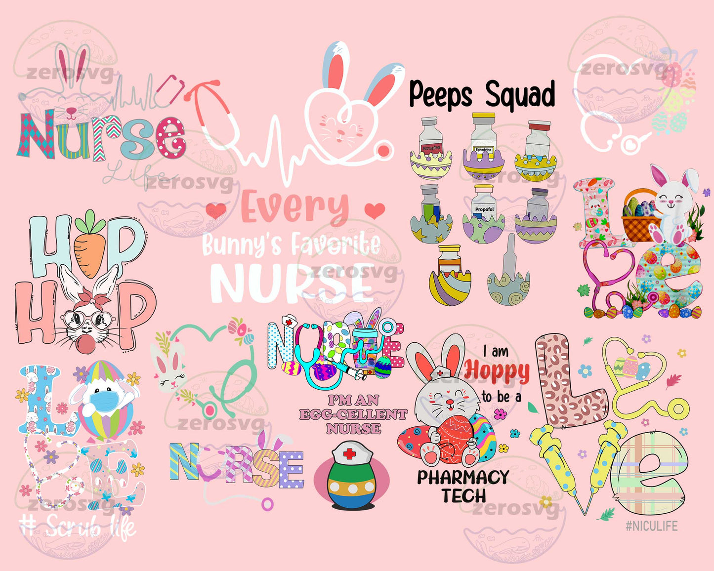 Nurse easter svg , 13+ file Nurse easter svg bundle SVG, EPS, PNG, DXF for Cricut, Silhouette, digital download