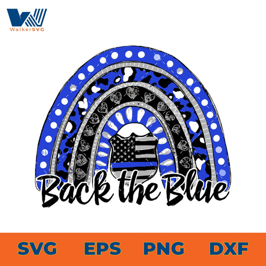 Back The Blue Rainbow SVG