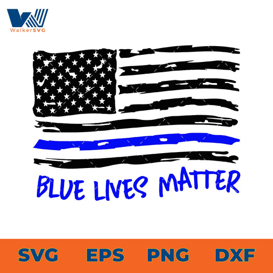 Blue Lives Matter Flag SVG