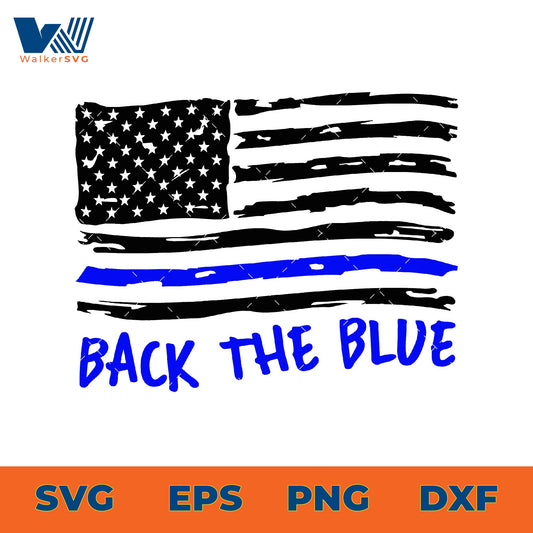 Back The Blue Flag SVG