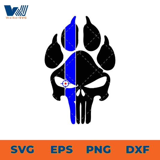 Police K9 Skull SVG