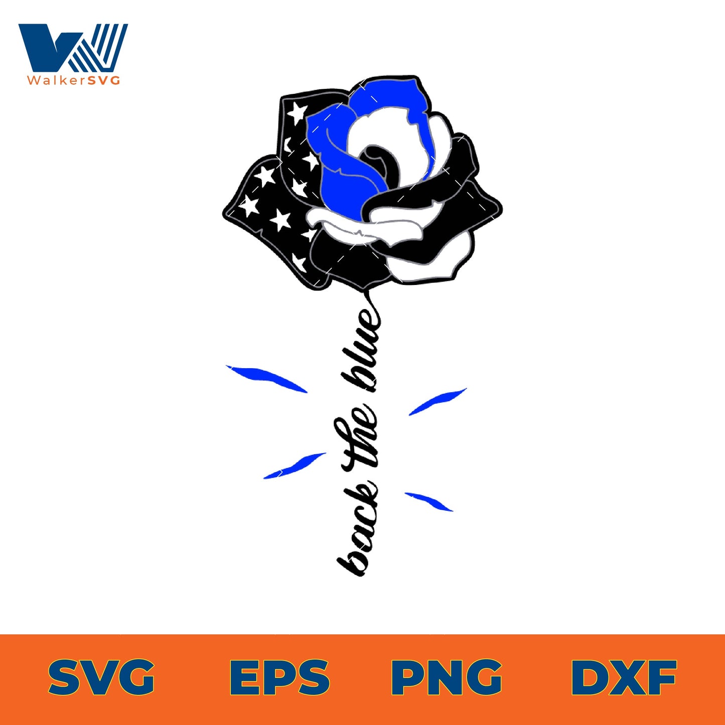 Back The Blue Rose SVG