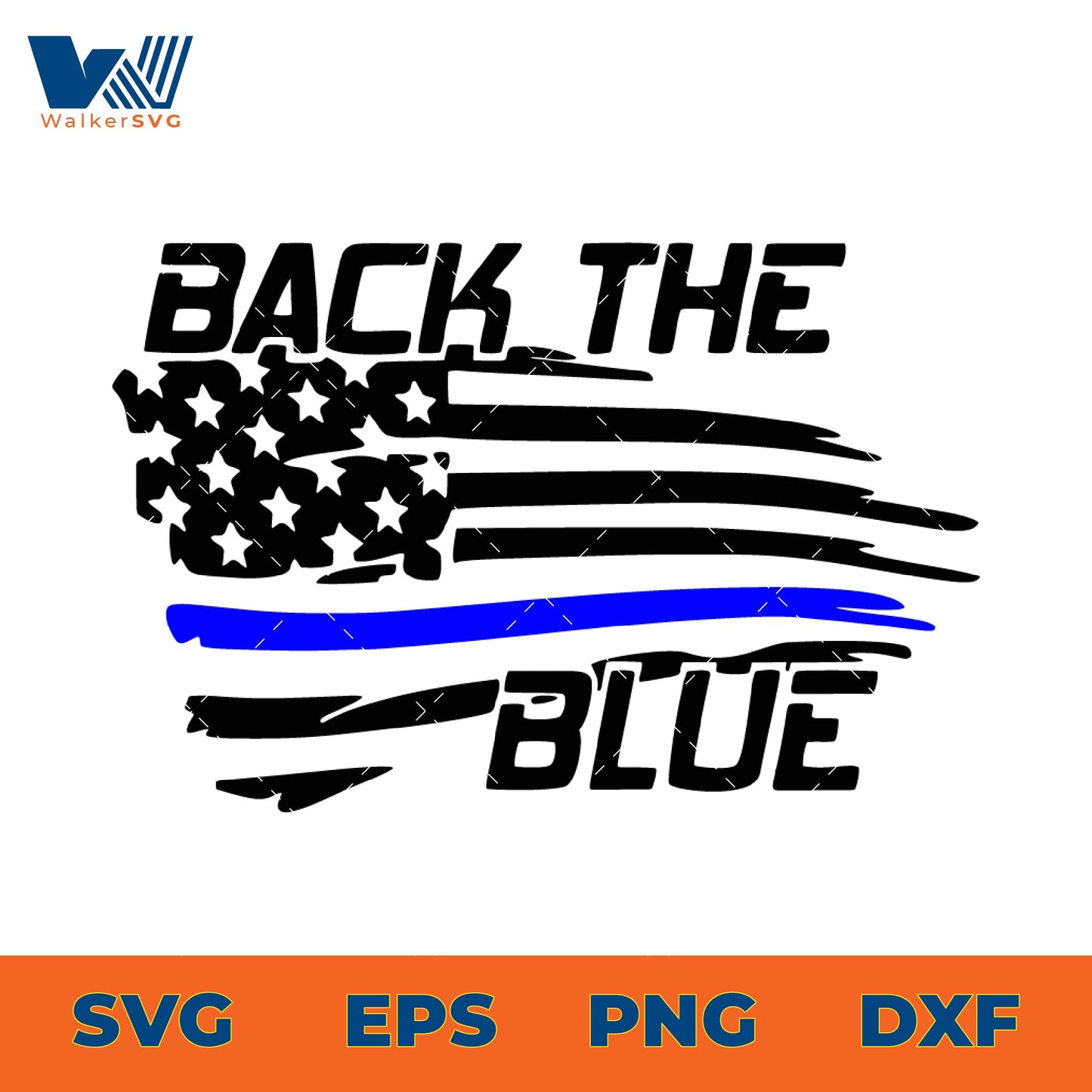 Back The Blue Flag SVG