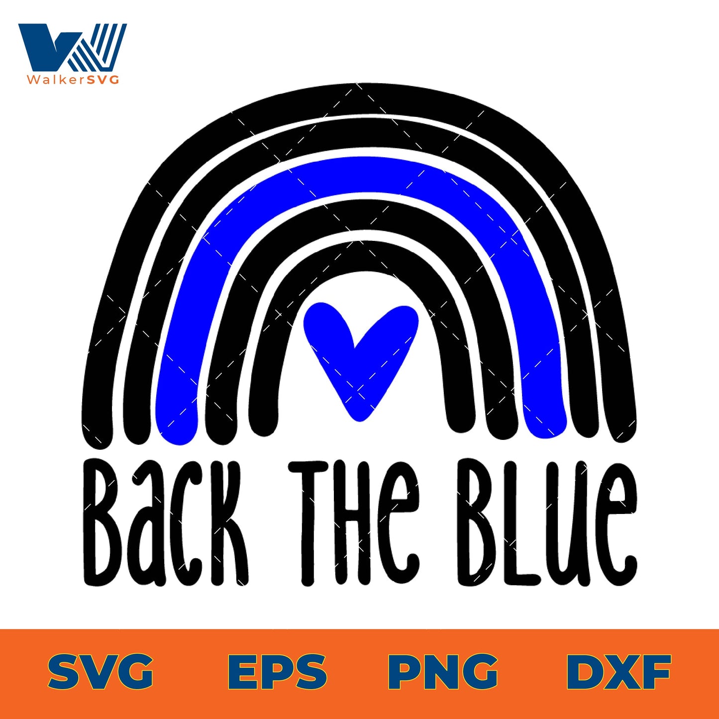 Back The Blue Rainbow SVG