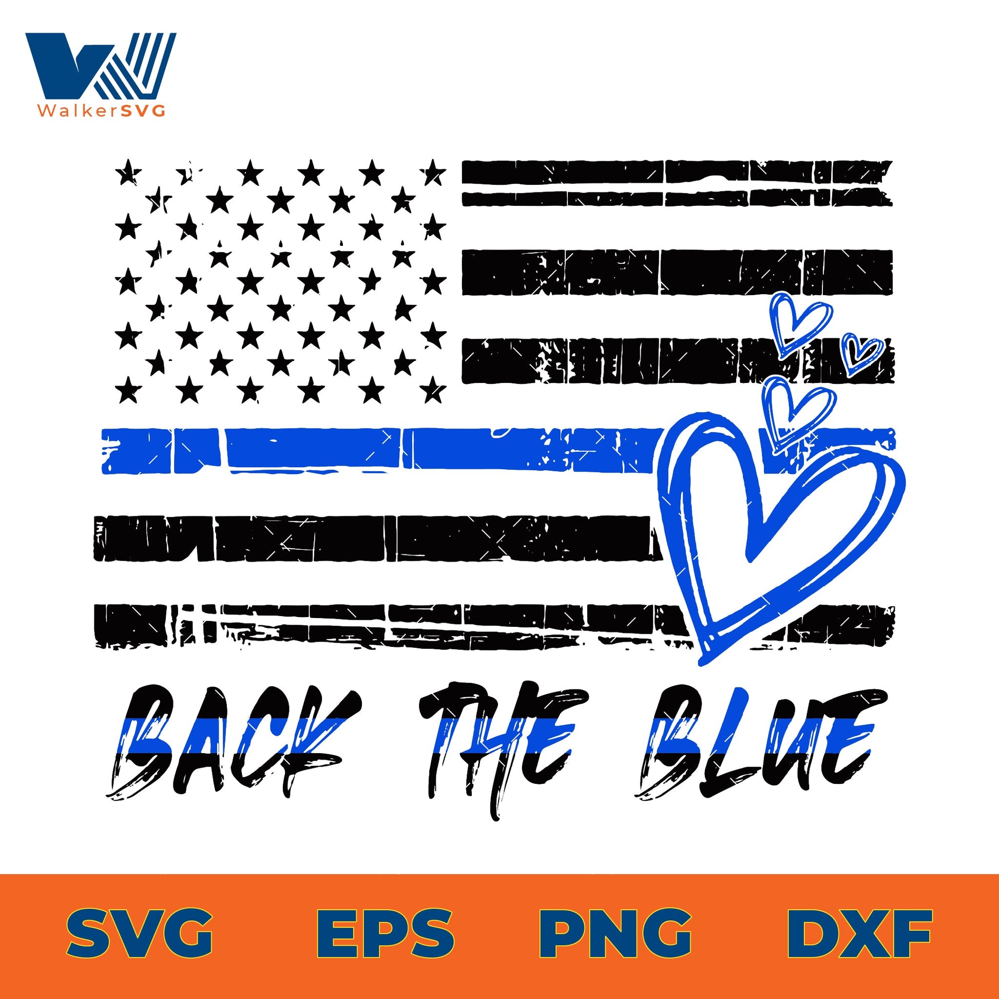 Back The Blue Flag SVG