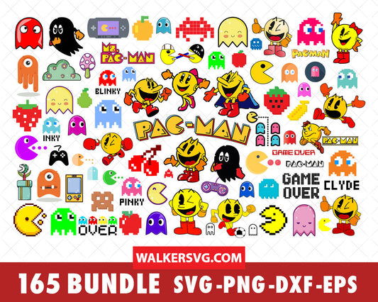 Pacman SVG Bundle - 660+ files Pacman SVG, EPS, PNG, DXF for Cricut, Silhouette