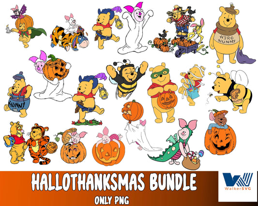 Pooh halloween bundle SVG ,bundle Halloween svg , file cut , for Cricut,  Silhouette , digital download