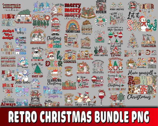 Retro christmas bundle PNG , Mega bundle Retro christmas PNG 7 , file cut , Silhouette, digital download, Instant Download