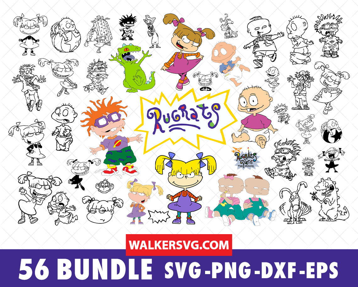 Rugrats SVG Bundle 2.0 - 225+ files Rugrats SVG, EPS, PNG, DXF for Cricut, Silhouette