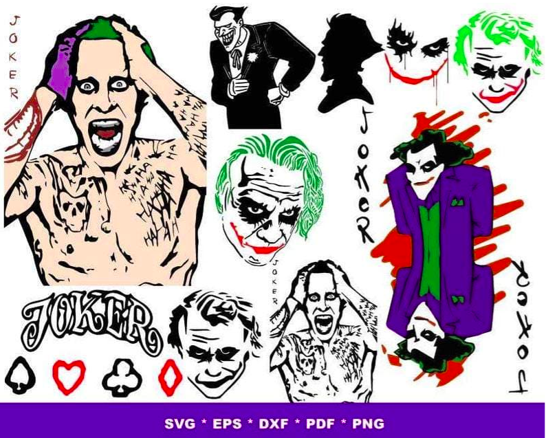 Joker SVG Bundle - 1000+ files Joker SVG, EPS, PNG, DXF for Cricut, Silhouette