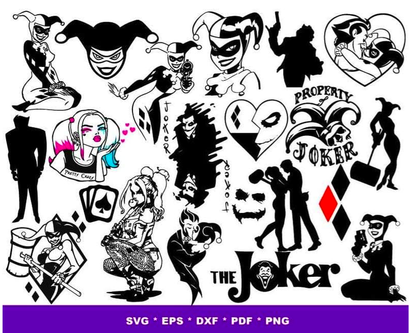 Joker SVG Bundle - 1000+ files Joker SVG, EPS, PNG, DXF for Cricut, Silhouette