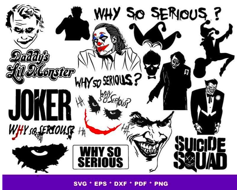 Joker SVG Bundle - 1000+ files Joker SVG, EPS, PNG, DXF for Cricut, Silhouette