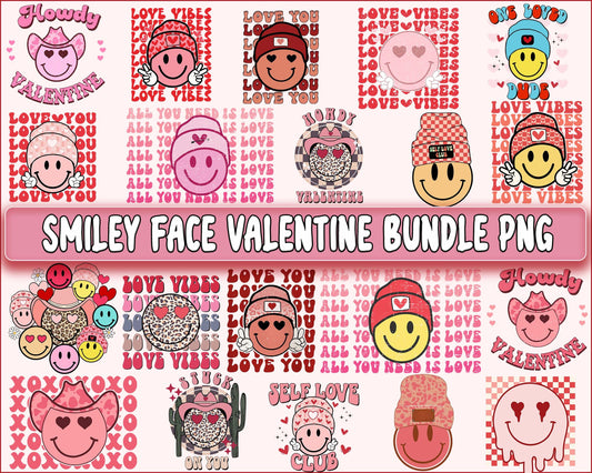 Smiley Face valentine bundle PNG , Smiley Face valentine  PNG, Cutting Image, File Cut , Digital Download, Instant Download