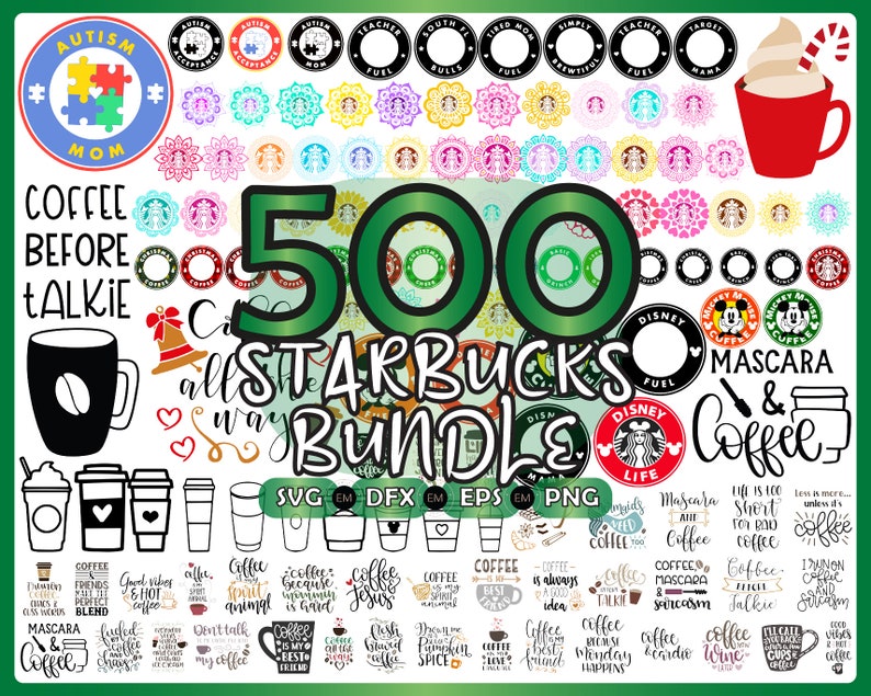 500+ file Starbucks svg bundle, Starbucks Logo SVG, Starbucks File cut , for Cricut, Silhouette , Digital download