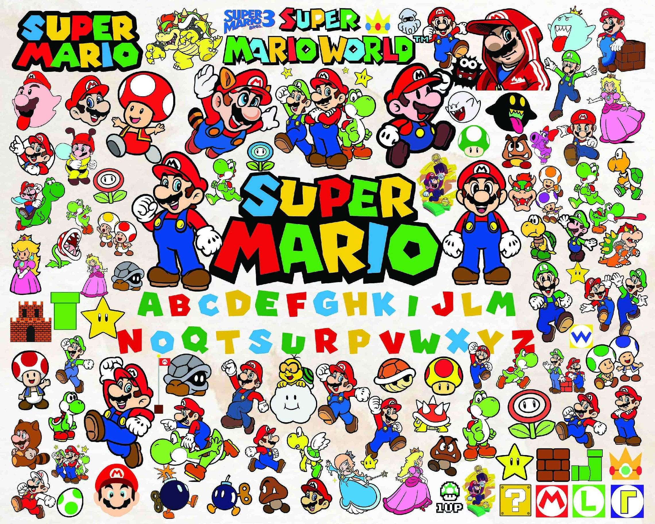 Super Mario SVG Bundle - 250+ files Super Mario SVG, EPS, PNG, DXF for ...