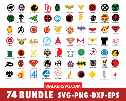 Superhero Icons SVG Bundle - 300+ files Superhero Icons SVG, EPS, PNG, DXF for Cricut, Silhouette