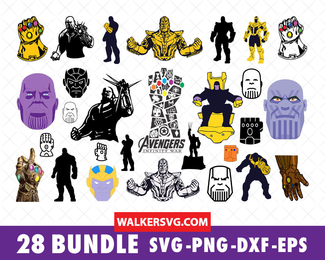 Thanos SVG Bundle - 115+ files Thanos SVG, EPS, PNG, DXF for Cricut, Silhouette