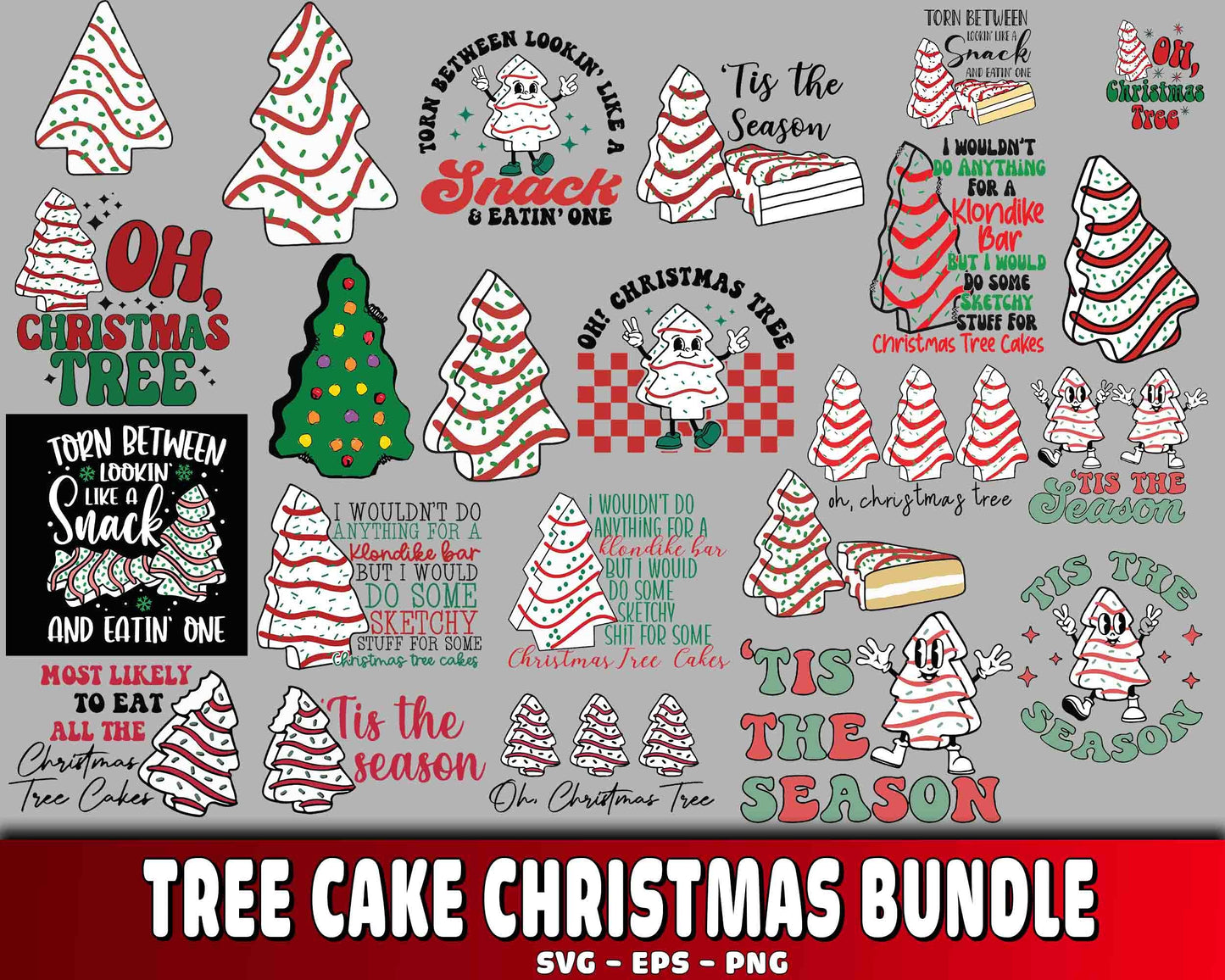 Tree cake christmas bundle  SVG EPS DXF PNG , Cutting Image, cricut , file cut , digital download ,Instant Download