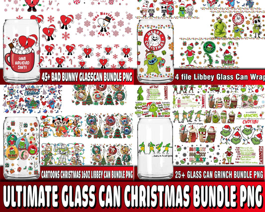 Ultimate glass can christmas bundle PNG , Cutting Image, cricut , file cut , digital download ,Instant Download