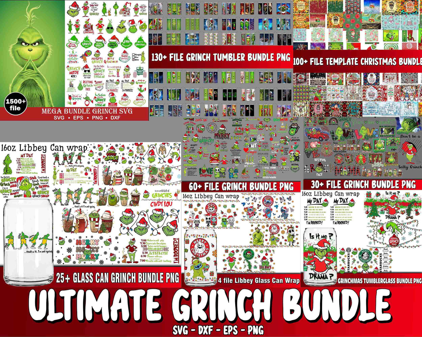 Grinch Ultimate bundle SVG - Mega bundle Grinch SVG, EPS, PNG, DXF for Cricut, Silhouette , file cut , digital download, Instant Download