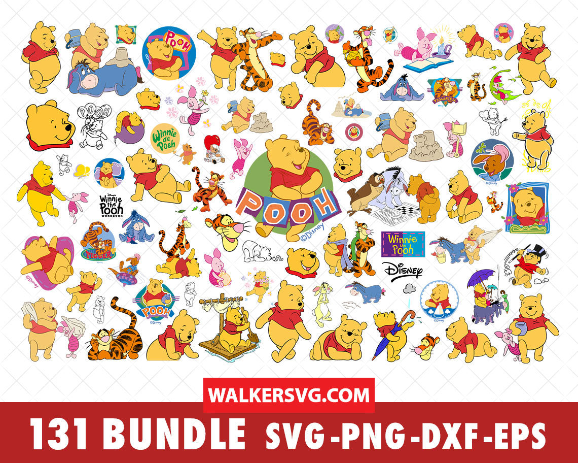 Winnie The Pooh SVG Bundle 3.0 - 530+ files Winnie The Pooh SVG, EPS, PNG, DXF for Cricut, Silhouette
