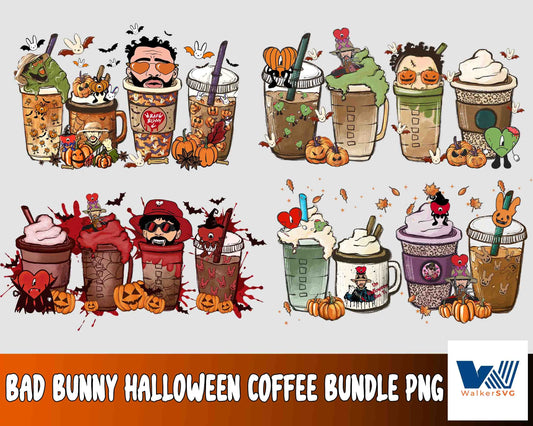 bad bunny halloween coffee bundle PNG , Silhouette , Digital download