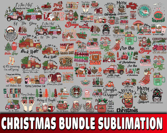 Christmas bundle sublimation , Mega bundle christmas PNG , file cut, for Cricut, Silhouette, digital download, Instant Download