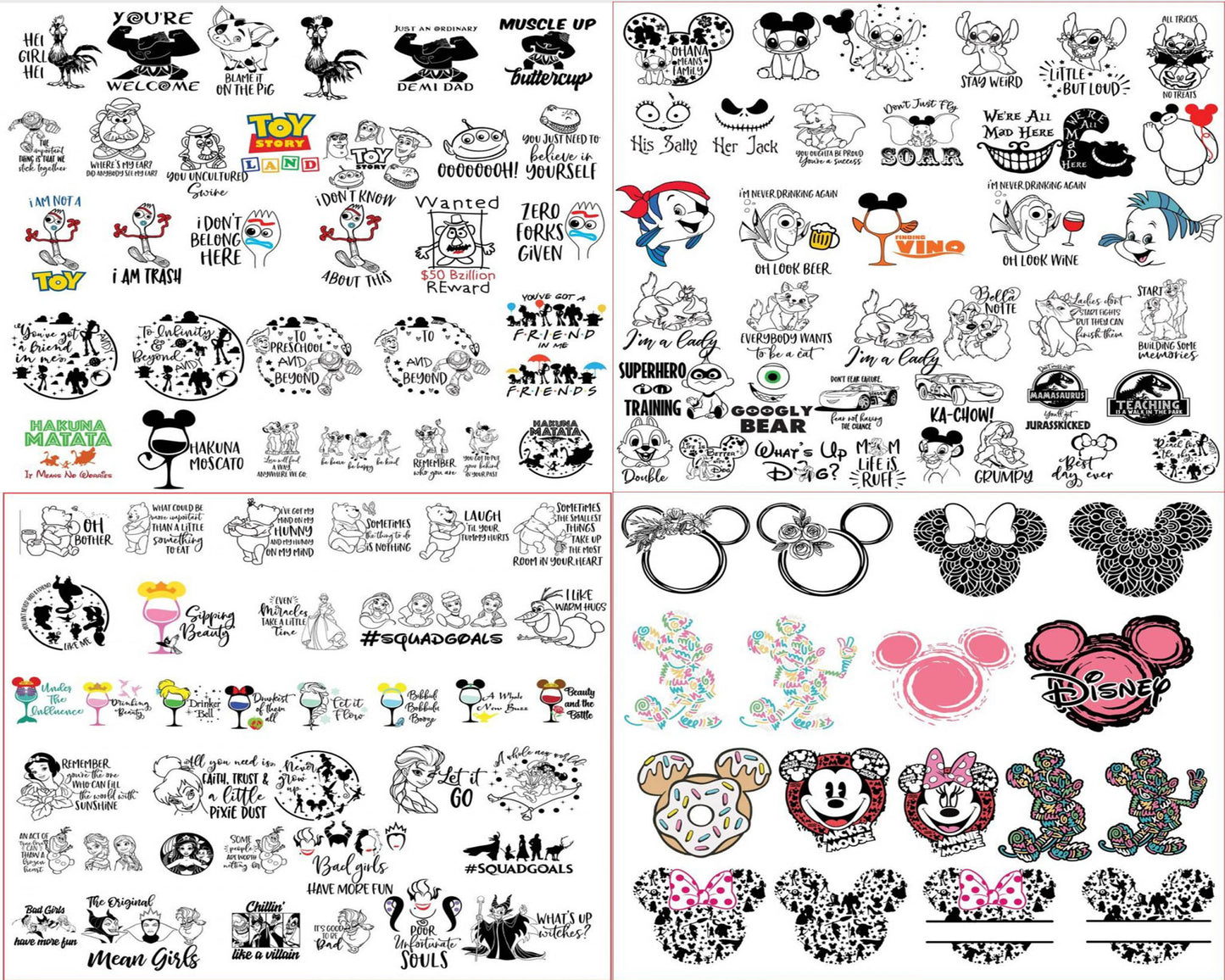 59.999+ file Disney bundle svg, Disney svg,dxf,png,eps, cricut , file cut , Silhouette, Digital Dowload