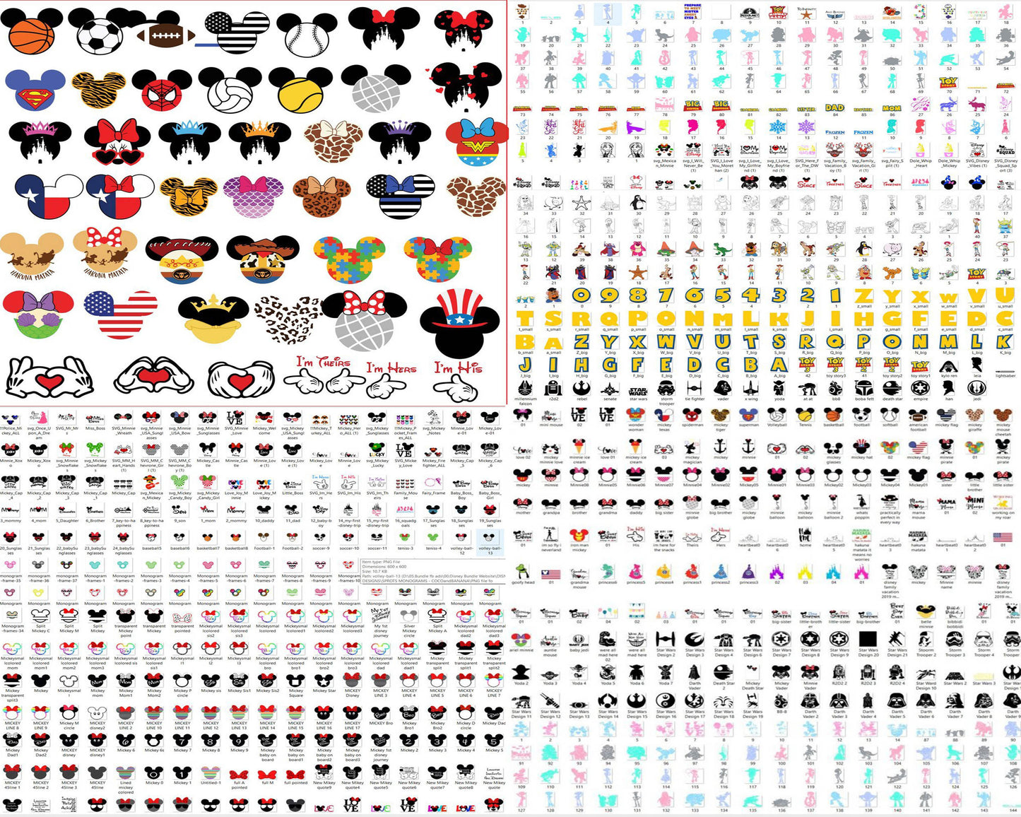 79.999+ file Disney bundle svg, Disney svg,dxf,png,eps, cricut , file cut , Silhouette, Digital Dowload