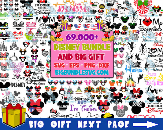 69.999+ file Disney bundle svg, Disney svg,dxf,png,eps, cricut , file cut , Silhouette, Digital Dowload