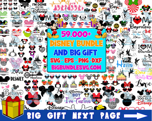 59.999+ file Disney bundle svg, Disney svg,dxf,png,eps, cricut , file cut , Silhouette, Digital Dowload