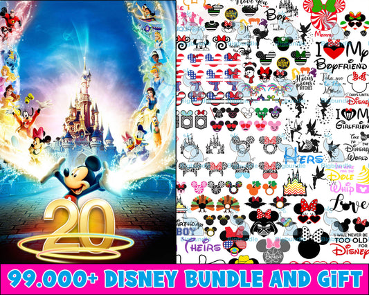 99.999+ file Disney bundle svg, Disney svg,dxf,png,eps, cricut , file cut , Silhouette, Digital Dowload