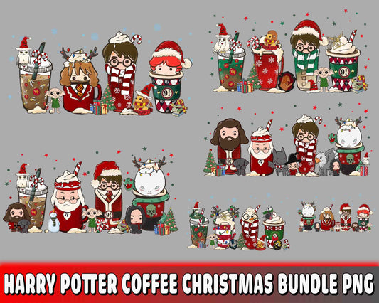 Harry Potter coffee christmas PNG , Harry Potter coffee christmas bundle PNG  , file cut , Silhouette, digital download, Instant Download