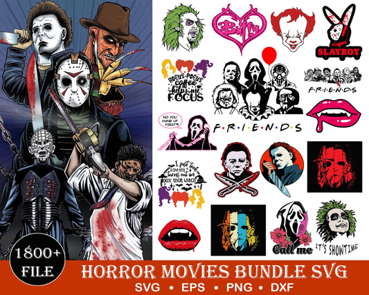 Horror Movies SVG Bundle - 1800+ files Horror Movies SVG, EPS, PNG, DXF for Cricut, Silhouette