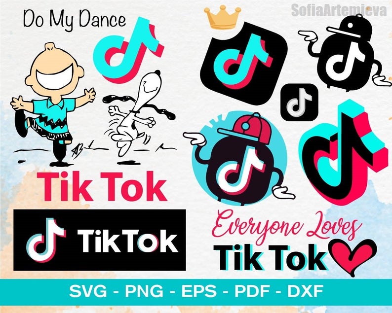 TikTok SVG Bundle - 1100+ files TikTok SVG, EPS, PNG, DXF for Cricut, Silhouette