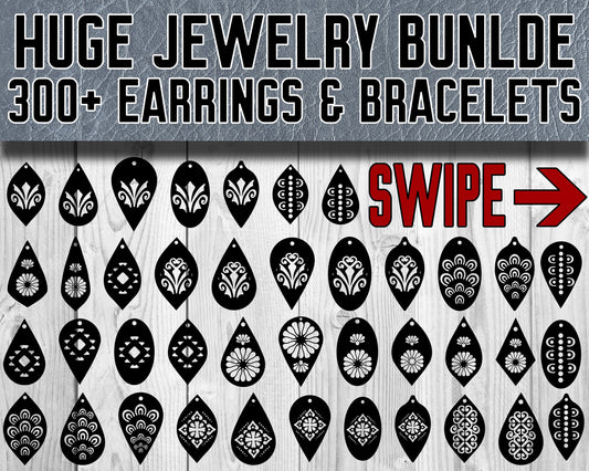 Earrings SVG Bundle - 1000+ files Earrings SVG, EPS, PNG, DXF for Cricut, Silhouette