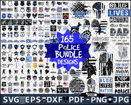 Police SVG Bundle - 1000+ files Police SVG, EPS, PNG, DXF for Cricut, Silhouette