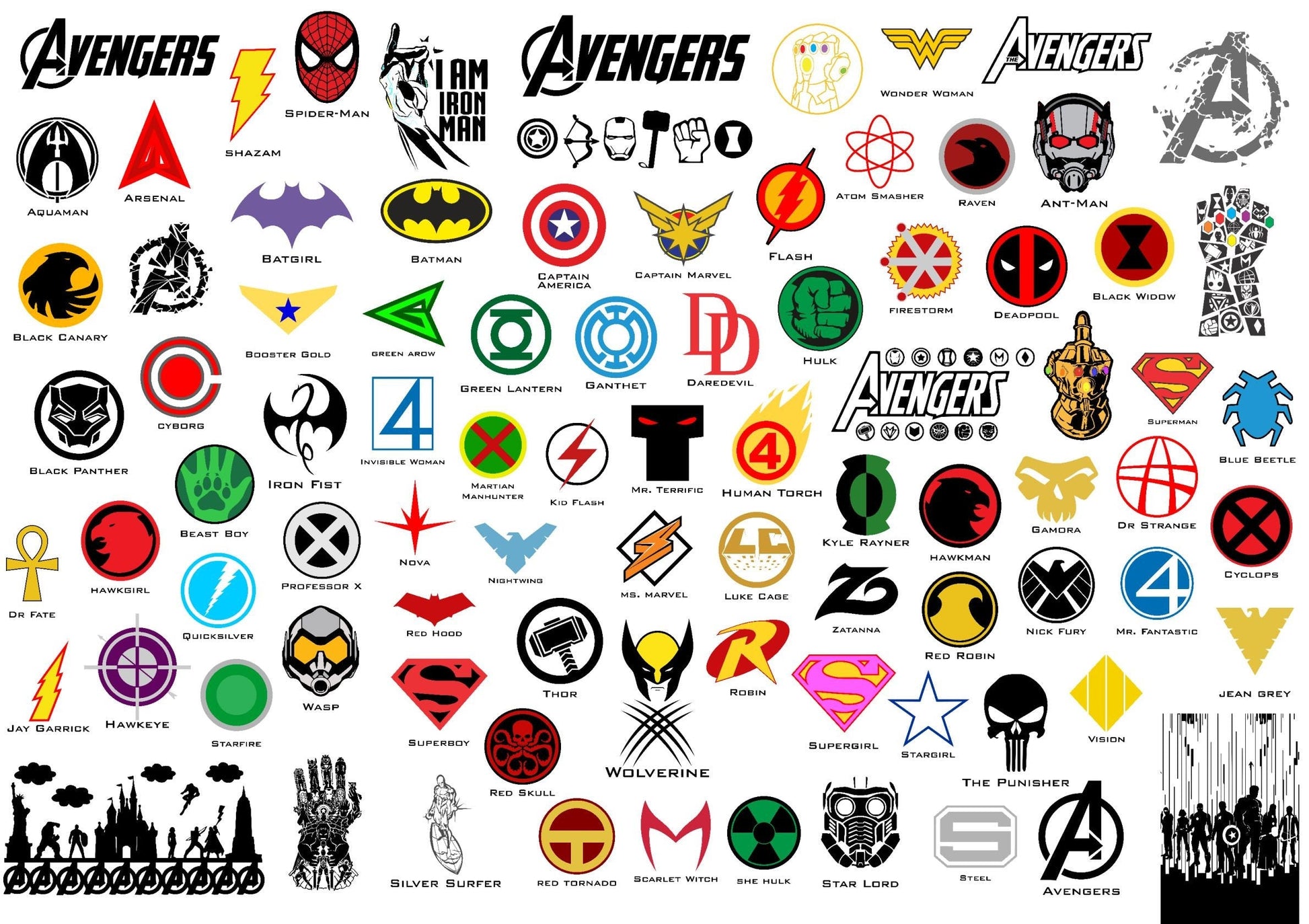 Avengers SVG Bundle - 1500+ files Avengers SVG, EPS, PNG, DXF for Cricut, Silhouette