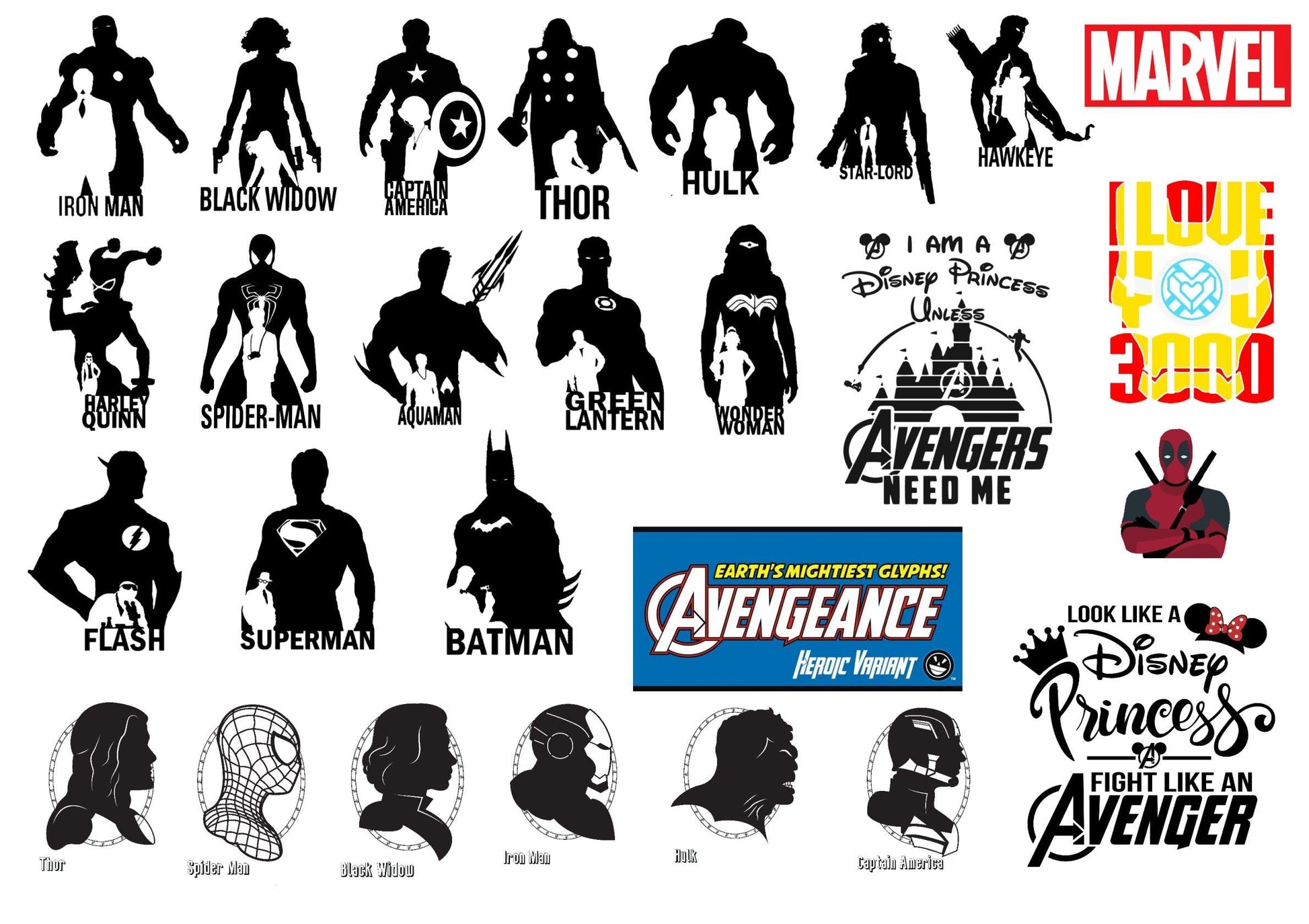 Avengers SVG Bundle - 1500+ files Avengers SVG, EPS, PNG, DXF for Cricut, Silhouette