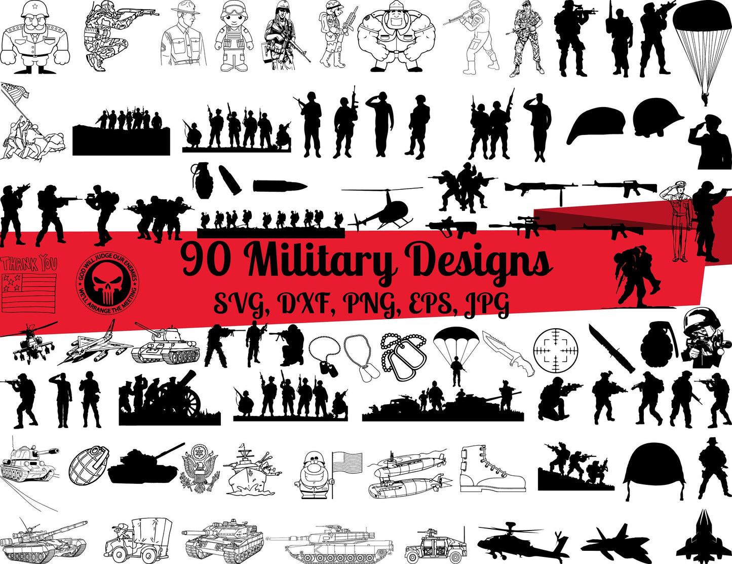 Military SVG Bundle - 360+ files Military SVG, EPS, PNG, DXF for Cricut, Silhouette