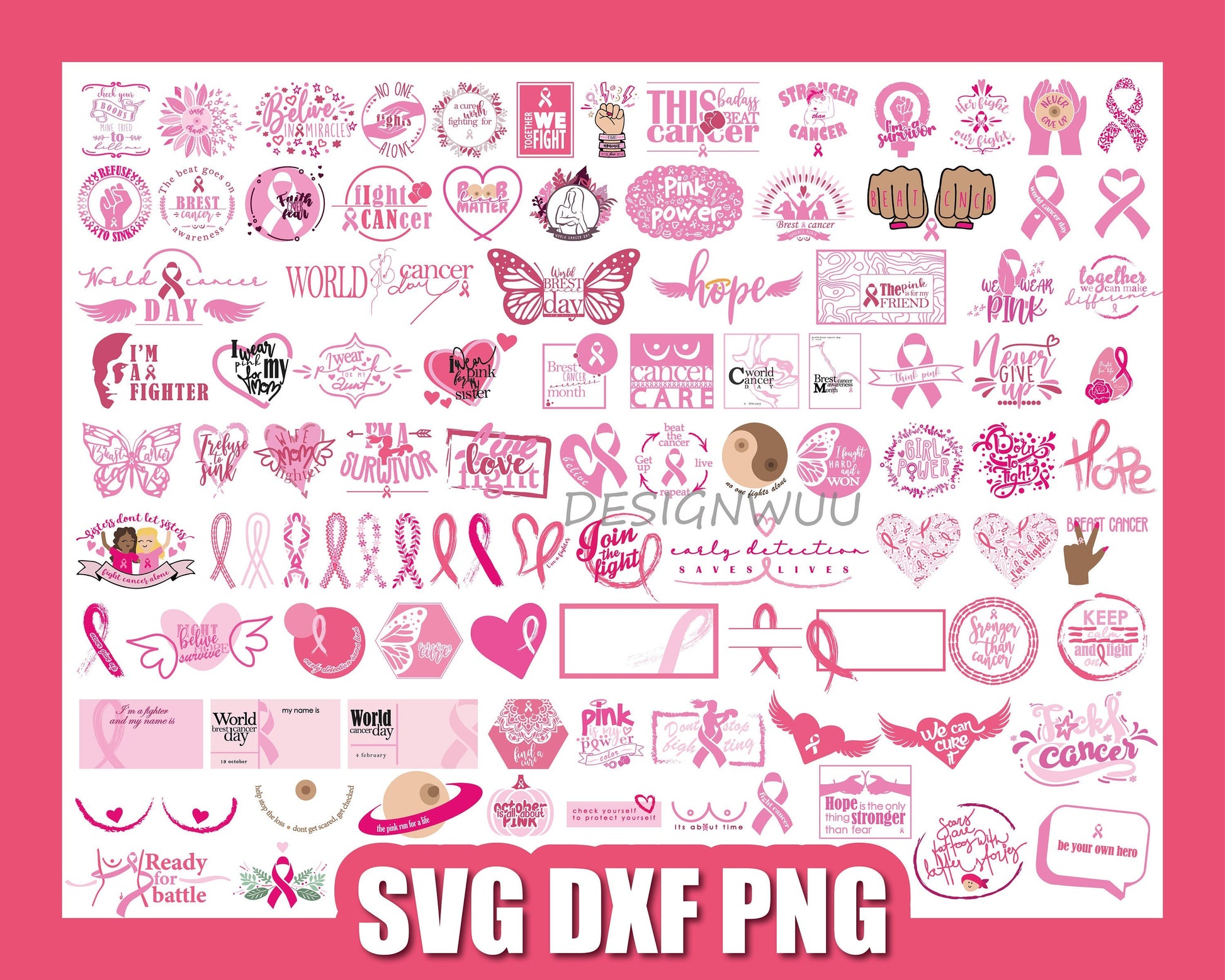 Cancer SVG Bundle - 300+ files Cancer SVG, EPS, PNG, DXF for Cricut, Silhouette