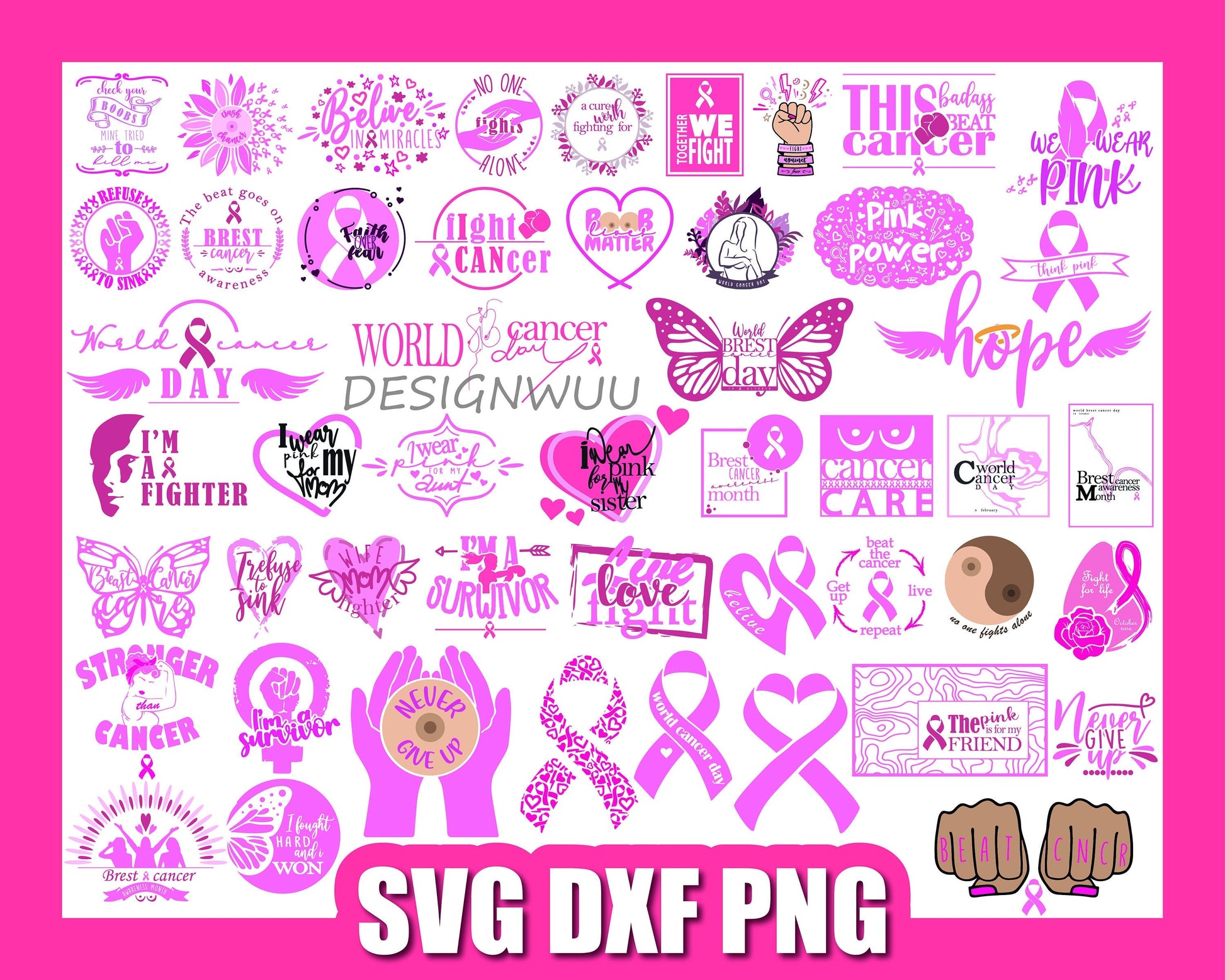 Cancer SVG Bundle - 300+ files Cancer SVG, EPS, PNG, DXF for Cricut, Silhouette