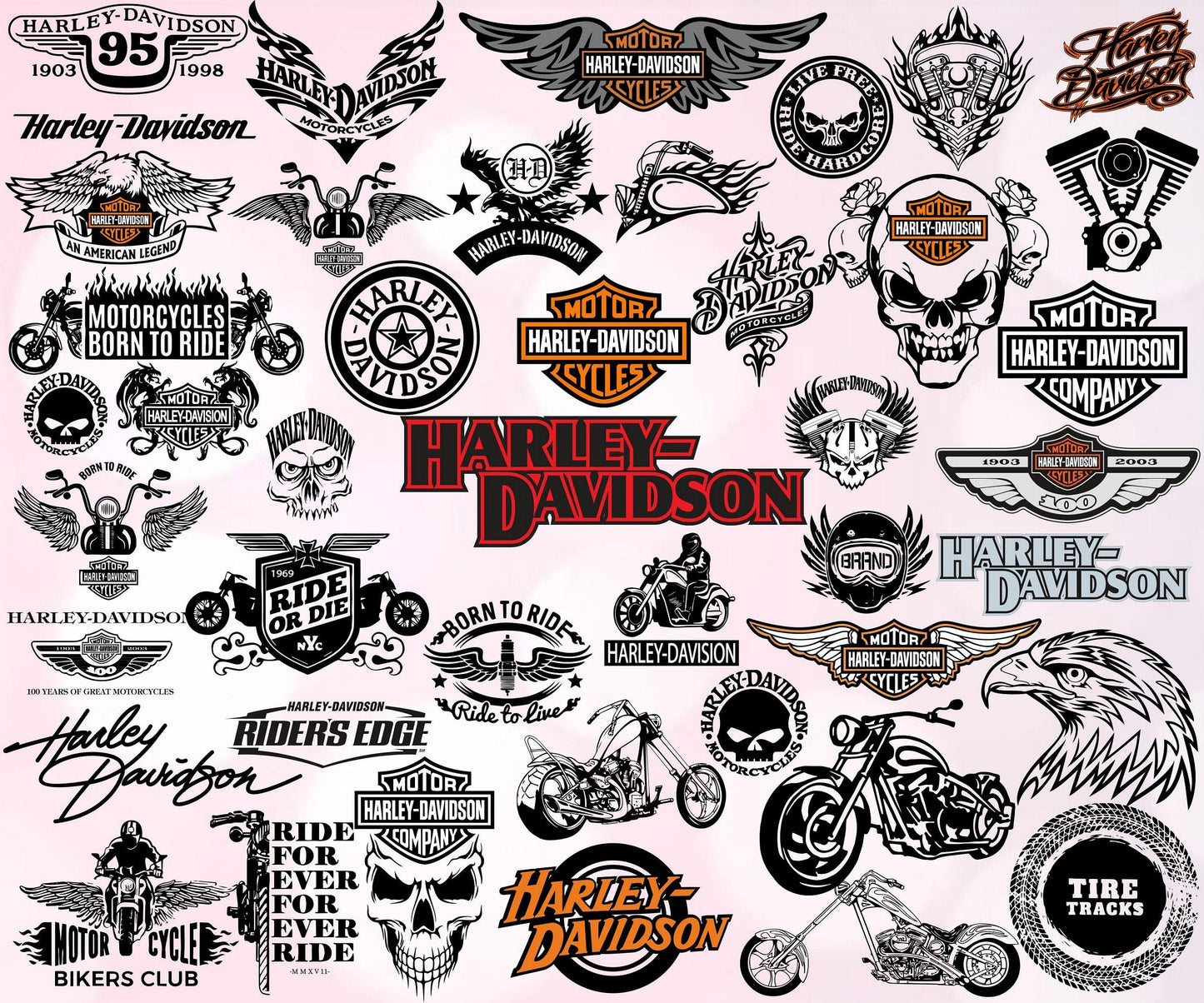 Harley Davidson SVG Bundle - 150+ files Harley Davidson SVG, EPS, PNG, DXF for Cricut, Silhouette