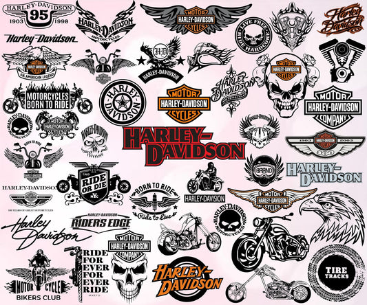 Harley Davidson SVG Bundle - 150+ files Harley Davidson SVG, EPS, PNG, DXF for Cricut, Silhouette