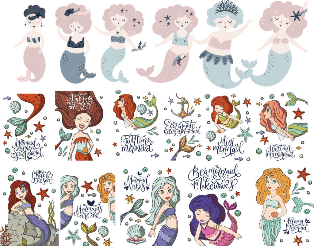 Mermaid SVG Bundle - 1800+ files Mermaid SVG, EPS, PNG, DXF for Cricut, Silhouette